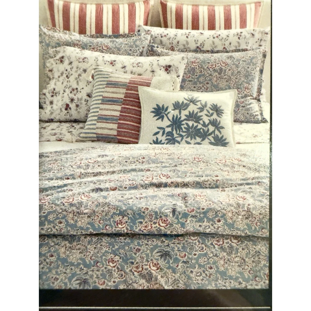 Ralph Lauren Maddie Floral King Comforter Set Maddie Stripe Euro Shams 5 Pieces